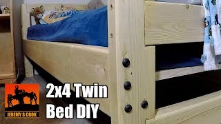 Wooden Twin Bed DIY [upl. by Oalsecnew514]