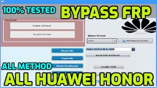 All Huawei Honor FRP Tool  ADBFastboot Method  100 tested Exclusive [upl. by Spear]