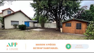 A LOUER  Maison 4 pièces de 110 m² habitables à Draveil en Essonne [upl. by Merrielle343]