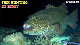 NIGHT SPEARFISHING EPISODE 98  FISH HUNTING AT NIGHT [upl. by Zipah840]