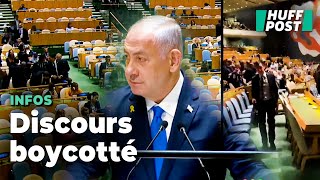 À la tribune de l’ONU Benjamin Netanyahu a reçu un accueil glacial de nombreux diplomates [upl. by Luanni72]