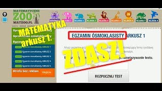 Egzamin ósmoklasisty z matematyki matzoo arkusz1 rozwiązany [upl. by Mandy]