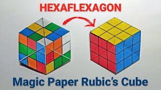 How to make a Hexaflexagon Origami EASY paper flexagon with template  ORGANZA [upl. by Oinotnas981]