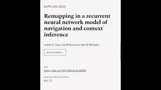 Remapping in a recurrent neural network model of navigation and context inference  RTCLTV [upl. by Marl345]