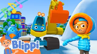 Snowy Excavator Song  BLIPPI Wonders  Educational Songs For Kids [upl. by Eninaj]