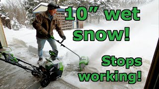 ✅ Too Much To Handle Battery Powered Snow Shovel vs Snow Blower  Greenworks 40v GMax  10in Snow [upl. by Sidoeht981]