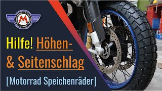 Höhen und Seitenschlag an Motorrad Speichenrädern [upl. by Akinyt233]