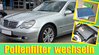 Innenraumluftfilter wechseln  Mercedes W203 CKlasse  Cabin Air Filter change CClass Pollenfilter [upl. by Grannia]