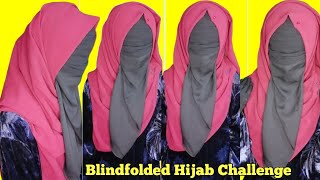 Blindfolded Hijab Challenge  Easy Hijab amp Niqab Tutorial With Chiffon Hijab  1 Part Niqab [upl. by Roda]