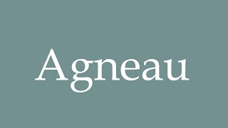 How to pronounce Agneau correctly in French [upl. by Hummel378]