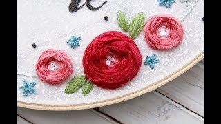 Woven Roses Embroidery Stitch Tutorial [upl. by Meg63]