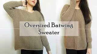 How to Crochet Oversized Batwing Sweater [upl. by Sebastien46]