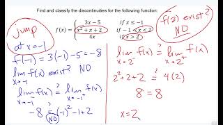 Limits Lecture 11  Definition of Continuity and Classifying Discontinuities [upl. by Preiser44]