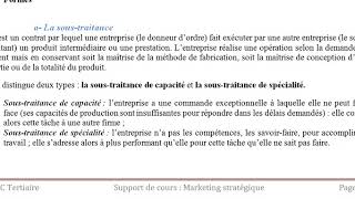 marketing stratégique stratégie dImpartition [upl. by Assilanna]