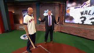 Larry Walker demonstrates his swing approach to atbats [upl. by Yarled193]