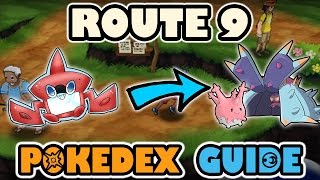 ROUTE 9 COMPLETE POKEDEX GUIDE  Pokemon Sun and Moon [upl. by Eyllom815]