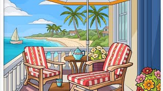 Relaxing Fun Coloring  Beach House Balconyrelaxingcoloring funcoloring paintbynumber [upl. by Narhem997]