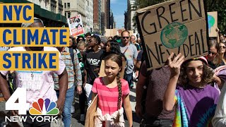 Greta Thunberg Thousands More March in NYC Climate Strike  NBC New York [upl. by Deborath585]