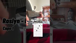 Roslyn  Bon Iver Guitar Tutorial guitar guitartutorial fy foryou guitarlesson reesesriffs [upl. by Aleina]