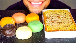 ASMR Honeycomb amp Mochi Ice Cream Mukbang Jerry Eating STICKY MOUTH SOUNDS No Talking [upl. by Lladnik]