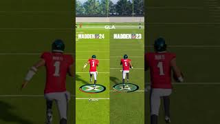 Madden 24 vs Madden 23 Race  PS5 Jalen Hurts [upl. by Aihsenet52]