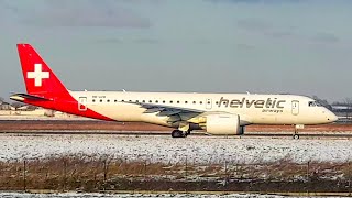 Helvetic Airways Embraer E190E2 LANDING and TAKEOFF At Belgrade Airport [upl. by Solange909]