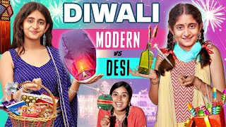 HAPPY DIWALI  Modern vs Desi Family  Types of People in Diwali  MyMissAnand [upl. by Atekihs]