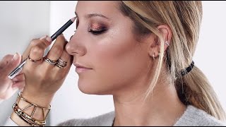 Golden Bronze Makeup Tutorial on Ashley Tisdale  2016 [upl. by Eiggam]