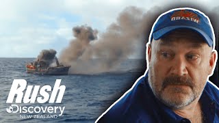 Burning Ship Stranded In The Ocean Puts Lives At Risk I Deadliest Catch [upl. by Aivart]