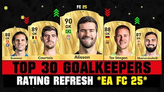 FIFA 25  TOP 30 BEST GOALKEEPER RATINGS EA FC 25 😱🔥 ft Alisson Courtois Mamardashvili… [upl. by Vaios]