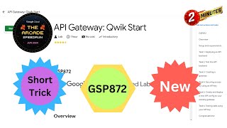 2024 API Gateway Qwik Start  GSP872  qwiklabs  Arcade2024  shorttrick [upl. by Salohci]