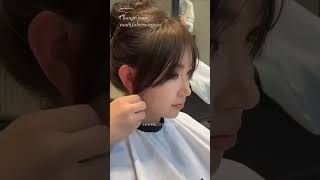 Korean Bangs Haircut Tutorial ✨ [upl. by Marolda]