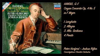 Händel C F  Organ Concerto Op 4 No 5 in F  Hurford Rifkin [upl. by Archer]