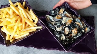 Recette des moules express à la crème bien simplifiée محار البحر بي الكريمة اسهل واطيب وصفة [upl. by Adnek]