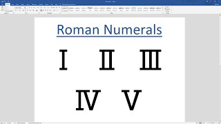 Inserting Roman Numerals In Microsoft Word [upl. by Roselani48]