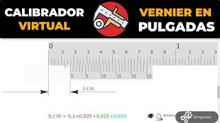 Simulador de vernier en pulgadas o Calibrador virtual [upl. by Seiden]