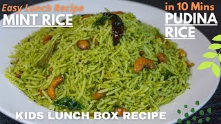 Pudina Rice  Mint Rice  Easy Quick Mint Coriander Rice Recipe  Lunch Box Recipe in 10 Minutes [upl. by Erida286]