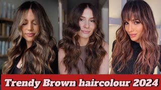 Hair colour trends 2024  Gorgeous brown Hair colours Trends stylesforall 2024hairtrends [upl. by Lekar]