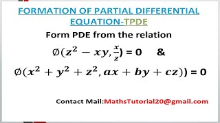 How to Solve Formation of PDE by Eliminating Arbitrary Function In Tamil l TPDE l Most Important [upl. by Terrell]