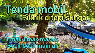 Campervan Nikmati sore dan malam ditepi sungai dengan Tenda Mobil  Roof Top Tent  CampingFamily [upl. by Dieball]