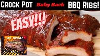 Crock Pot Baby Back BBQ Ribs  Slow Cooker Ribs the Right way [upl. by Arrak500]