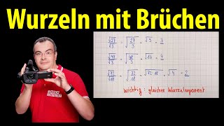 Wurzeln mit Brüchen  Wurzelrechnung  einfach erklärt  Lehrerschmidt [upl. by Larine751]