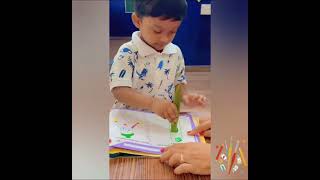 playgroup class activity vegetable printing painting craft creativity ideas allahabad kid [upl. by Ahsan162]