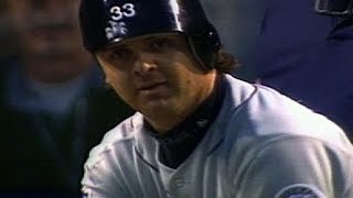 1997 ASG Larry Walker turns helmet backwards and bats righty against Randy Johson [upl. by Nilek]