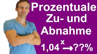 Exponentialfunktion  Einführung Prozentuale Zu und Abnahme  LehrerBros [upl. by Xenophon]