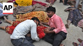 More than 100 dead in stampede at religious gathering in northern India officials say [upl. by Shaefer940]