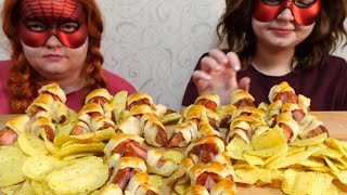 ASMR MUKBANG Мумия Хот Дог и Чипсы ASMR Eating Sounds No Talking Звуки Еды Мукбанг не Болталка [upl. by Otreblaug]