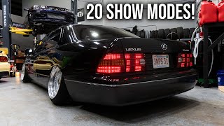 VIP LS400 Build Part 7 Installing CRAZY Chasing LED JDM Tail Lights [upl. by Tybald]