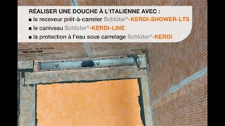 Réaliser une douche à litalienne accessible avec receveur à carreler et caniveau [upl. by Mahseh]