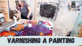 HOW TO  VARNISH FOR ACRYLIC PAINTINGS  plus painting edges [upl. by Pius]